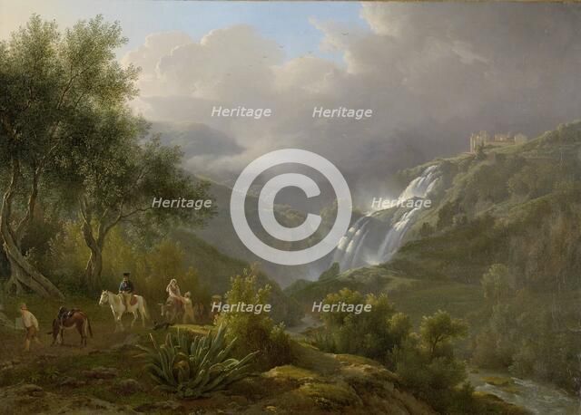 The Cascades at Tivoli, with a Storm Approaching, 1824. Creator: Abraham Teerlink.
