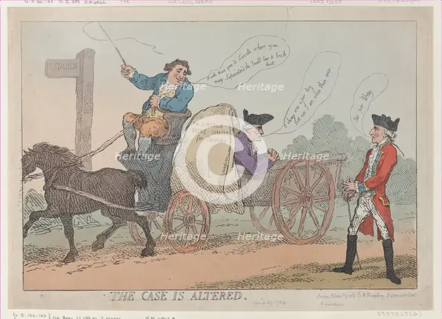 The Case Is Altered, [April 29, 1784], republished., [April 29, 1784], republished. Creator: Thomas Rowlandson.