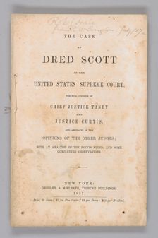 The Case of Dred Scott in the United States Supreme Court, 1857. Creator: Unknown