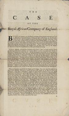 The case of the Royal African Company of England, 1747-04-30. Creator: Unknown