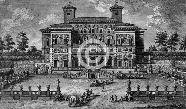 The Casino and Villa Borghese, near Rome, 18th century.Artist: Giuseppe Vasi
