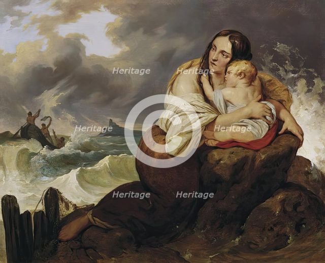 The castaway, 1837. Creator: Josef Danhauser the Younger.