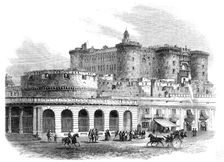 The Castel Nuovo, at Naples, 1857. Creator: Unknown
