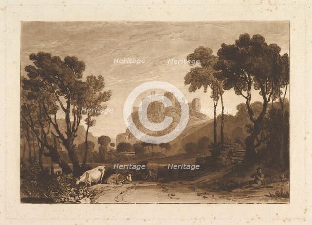 The Castle above the Meadows (Liber Studiorum, part II, plate 8), 1808. Creator: JMW Turner.