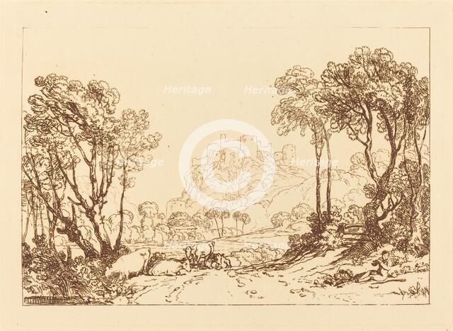 The Castle Above the Meadows, published 1808. Creator: JMW Turner.