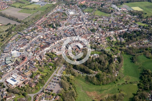 The castle and town, Devizes, Wiltshire, 2017. Creator: Damian Grady.