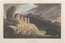 The Castle, from "Poetical Sketches of Scarborough", 1813., 1813. Creators: Thomas Rowlandson, Joseph Constantine Stadler, J. Bluck