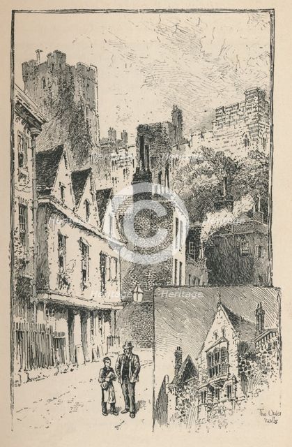 'The Castle from Thames Street. A Bit of the Outer Walls', 1895. Artist: Unknown.