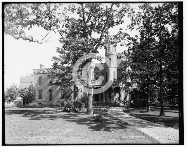 The Castle from the drive, M.M.A., Orchard Lake, Michigan, between 1890 and 1901. Creator: Unknown.