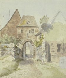 The castle gate in Kronberg im Taunus, 1836. Creator: Carl Theodor Reiffenstein