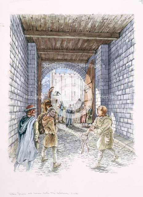 The Castle Gatehouse, Old Sarum, Wiltshire, c1130, (1994). Artist: Peter Dunn