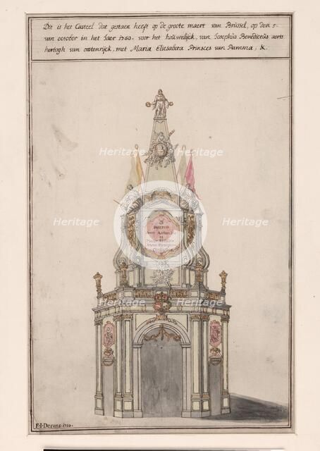 The Castle in Brussels...marriage of Joseph II and Maria Isabella van Parma, 1760, (1760).  Creator: Ferdinandus Josephus de Rons.