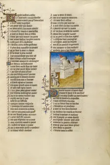 The Castle of Generosity Collapsing on the Path before the Personification of..., about 1405. Creator: Unknown