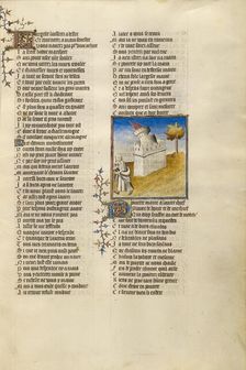 The Castle of Generosity Collapsing on the Path before the Personification of..., about 1405. Creator: Unknown