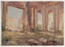 The castle of Saint-Cloud in ruins; The guards room, c1875. Creator: Jean Baptiste Edmond Allouard