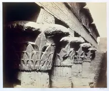 The capitals of the portico, Temple of Khnum, Esna, Egypt, 1862. Creator: Francis Bedford