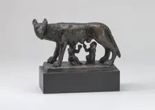 The Capitoline Wolf Suckling Romulus and Remus, 15th century. Creator: Unknown