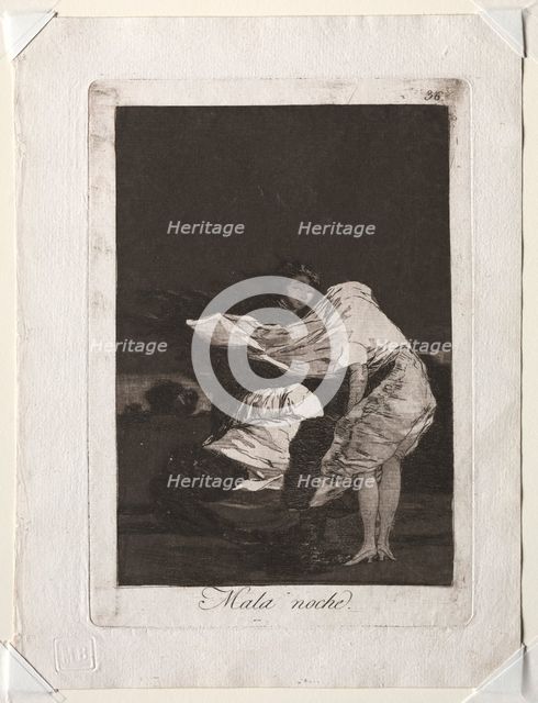 The Caprichos: A Bad Night, 1799. Creator: Francisco de Goya (Spanish, 1746-1828).