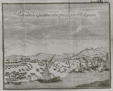 The capture by the Spaniards of Guatimocin, (1496-1525), last emperor of the Aztecs...1521 (1771) Creator: Unknown