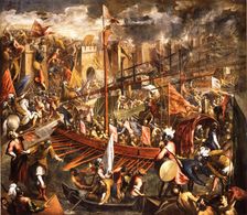The capture of Constantinople by the Crusaders , c1587. Creator: Palma il Giovane, Jacopo, the Younger (1544-1628)