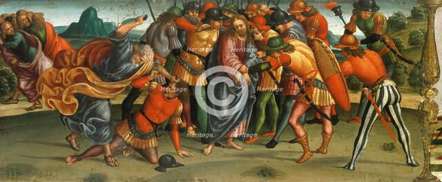 The Capture of Christ. (Lamentation over the Dead Christ, Predella panel), 1502. Creator: Signorelli, Luca (ca 1441-1523).