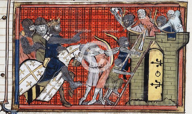 The capture of a town by Godfrey of Bouillon. Creator: Anonymous.