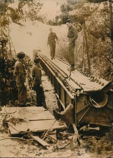 The capture of a V-1 flying bomb starting ramp, north of Zutphen, Netherlands, c1945. Creator: Unknown