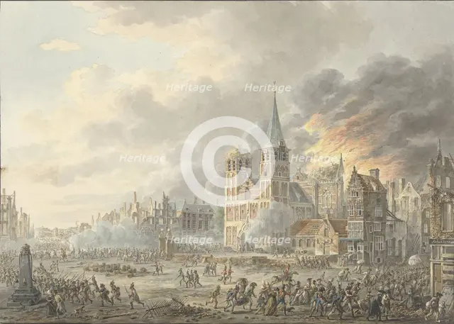 The capture of a city by French troops, 1801. Creator: Dirk Langendijk.