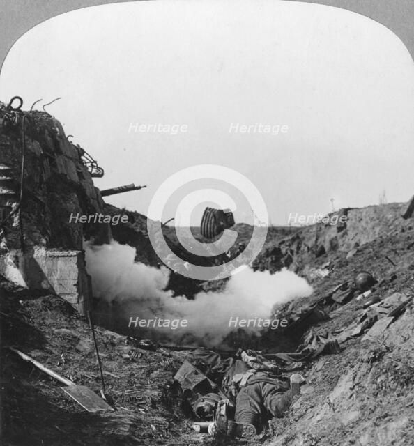 The capture of a German blockhouse, Croisilles, France, World War I, c1917-c1918. Artist: Realistic Travels Publishers