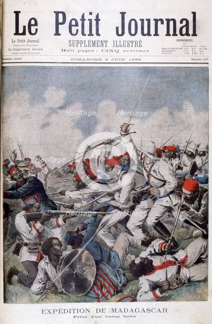 The capture of a Hova camp, Madagascar, 1895. Artist: Henri Meyer