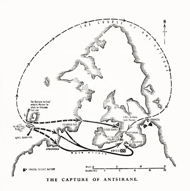 The capture of Antsiranana, Madagascar, by the Royal Marines, World War II, 1942 (1944). Creator: Unknown.