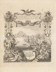 The capture of Gibraltar by Anglo-Dutch forces of the Grand Alliance in August 1704, . Creator: Corvinus; Johann August (1683-1738)