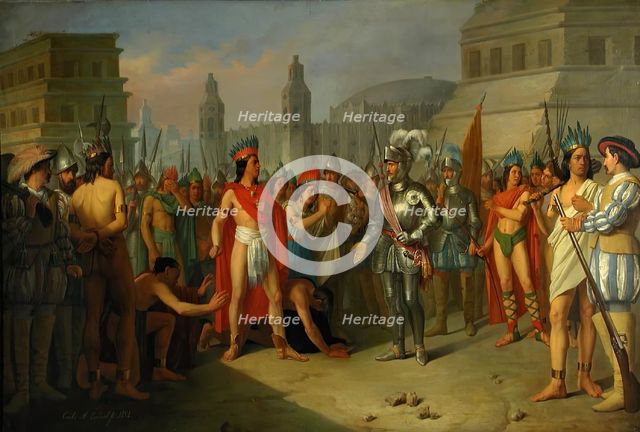 The capture of Guatimocín, the last emperor of the Mexicans..., 1854.  Creator: Carlos María Esquivel.