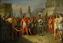 The capture of Guatimocín, the last emperor of the Mexicans..., 1854. Creator: Carlos María Esquivel