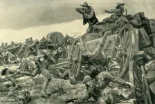 The Capture of De Wet's Convoy at Reitz, June 6, 1901 1902. Creator: Richard Caton Woodville II