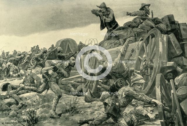 'The Capture of De Wet's Convoy at Reitz, June 6, 1901', 1902.  Creator: Richard Caton Woodville II.