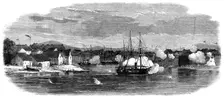 The Capture of Ningpo: bombardment of Point Battery and East Gate, 1862. Creator: Unknown