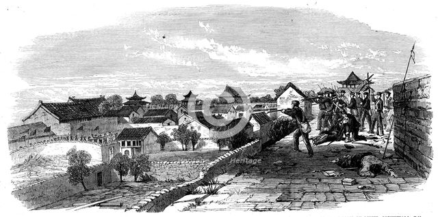 The Capture of Ningpo: storming party holding a gateway..., 1862. Creator: Unknown.