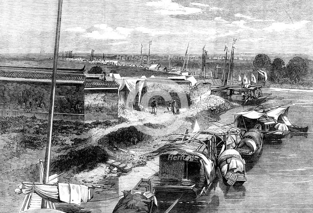 The Capture of Ningpo: the city, and the British, French and Imperial encampments, 1862. Creator: Unknown.