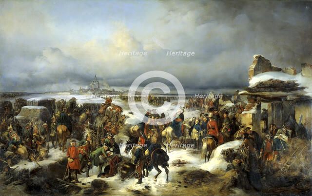 The capture of the Prussian fortress of Kolberg on 16th December 1761', 1852.  Creator: Kotzebue, Alexander von (1815-1889).