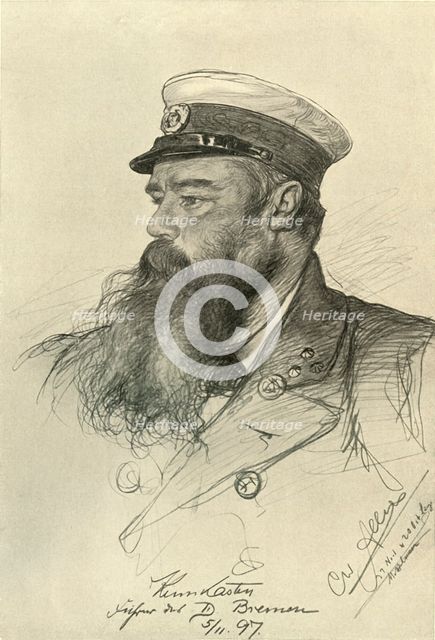 The captain of the 'Bremen', 1898.  Creator: Christian Wilhelm Allers.