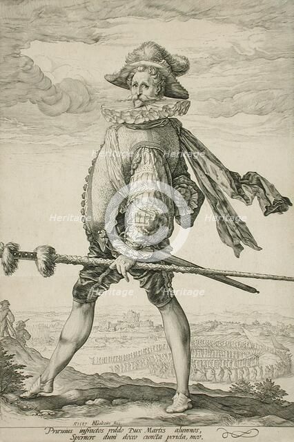 The Captain of the Infantry Marching to the Left, 1587. Creator: Hendrik Goltzius.