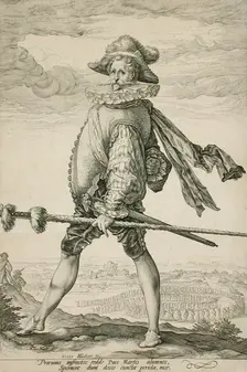 The Captain of the Infantry Marching to the Left, 1587. Creator: Hendrik Goltzius