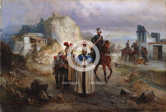 The captive French men in 1814, 1885. Artist: Willewalde, Gottfried (Bogdan Pavlovich) (1818-1903)