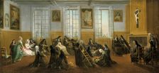 The Carmelite Nuns in the Warming Hall mid 18th century. Artist: Charles Guillot
