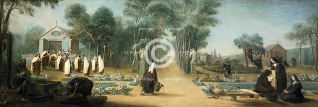 'The Carmelite Nuns in the Garden', 18th century.  Artist: Charles Guillot