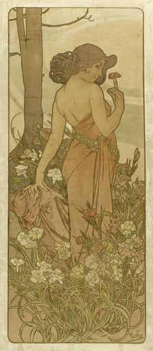 The carnation (From the Series Flowers), 1898. Creator: Mucha, Alfons Marie (1860-1939)
