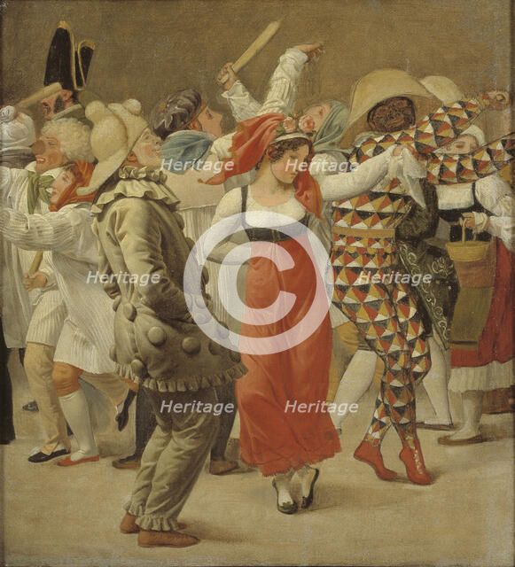 The Carnival in Rome. Fragment, 1828. Creator: CW Eckersberg.