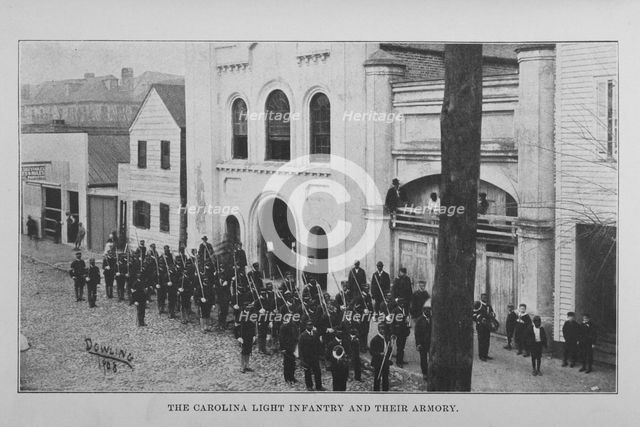 The Carolina Light Infantry and their armory, 1907. Creator: Unknown.