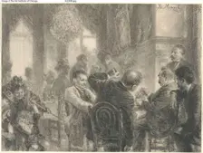 The Card Game, 1899. Creator: Adolph Menzel